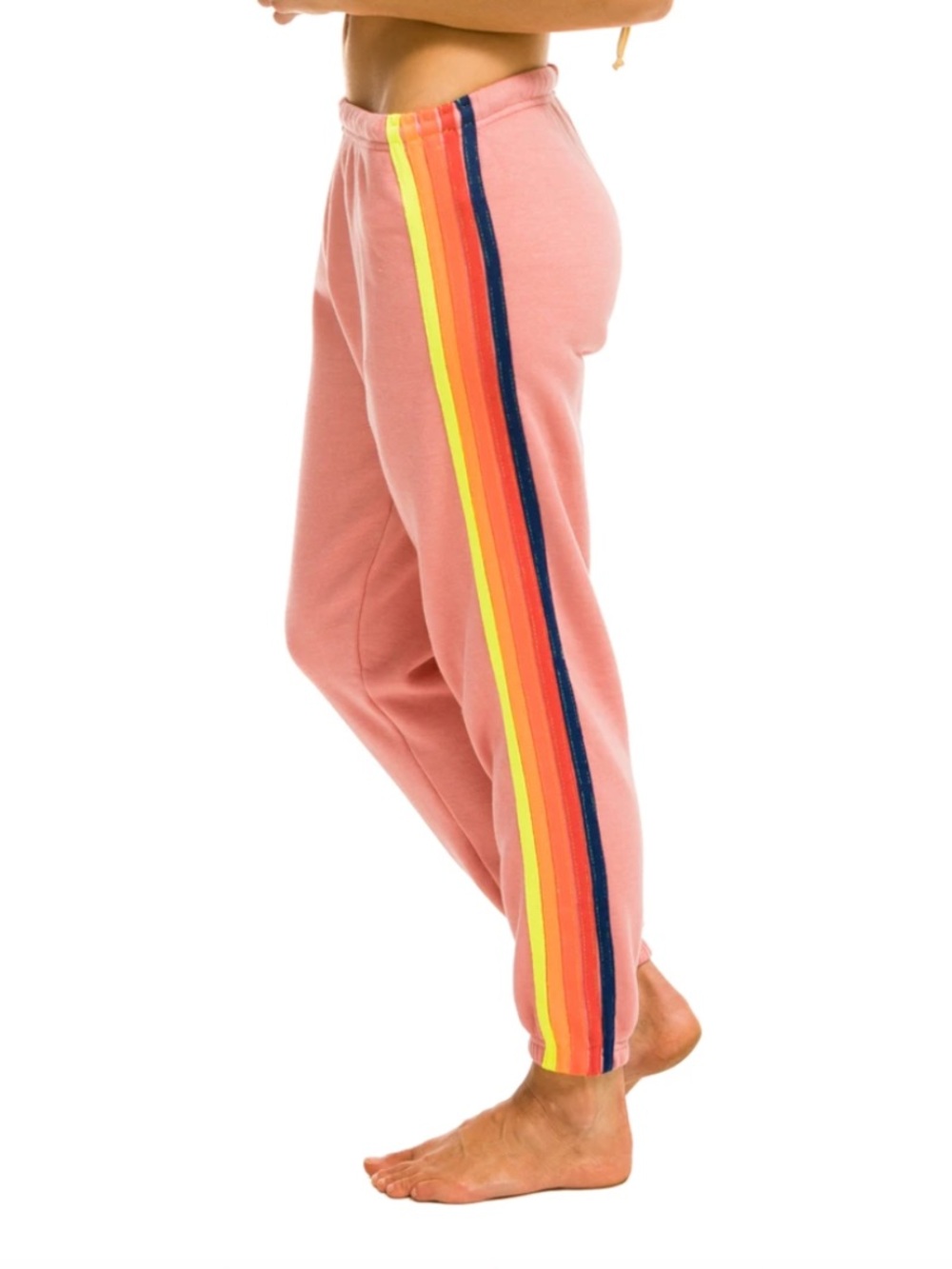 Aviator Nation Pink 5 Stripe Sweatpants